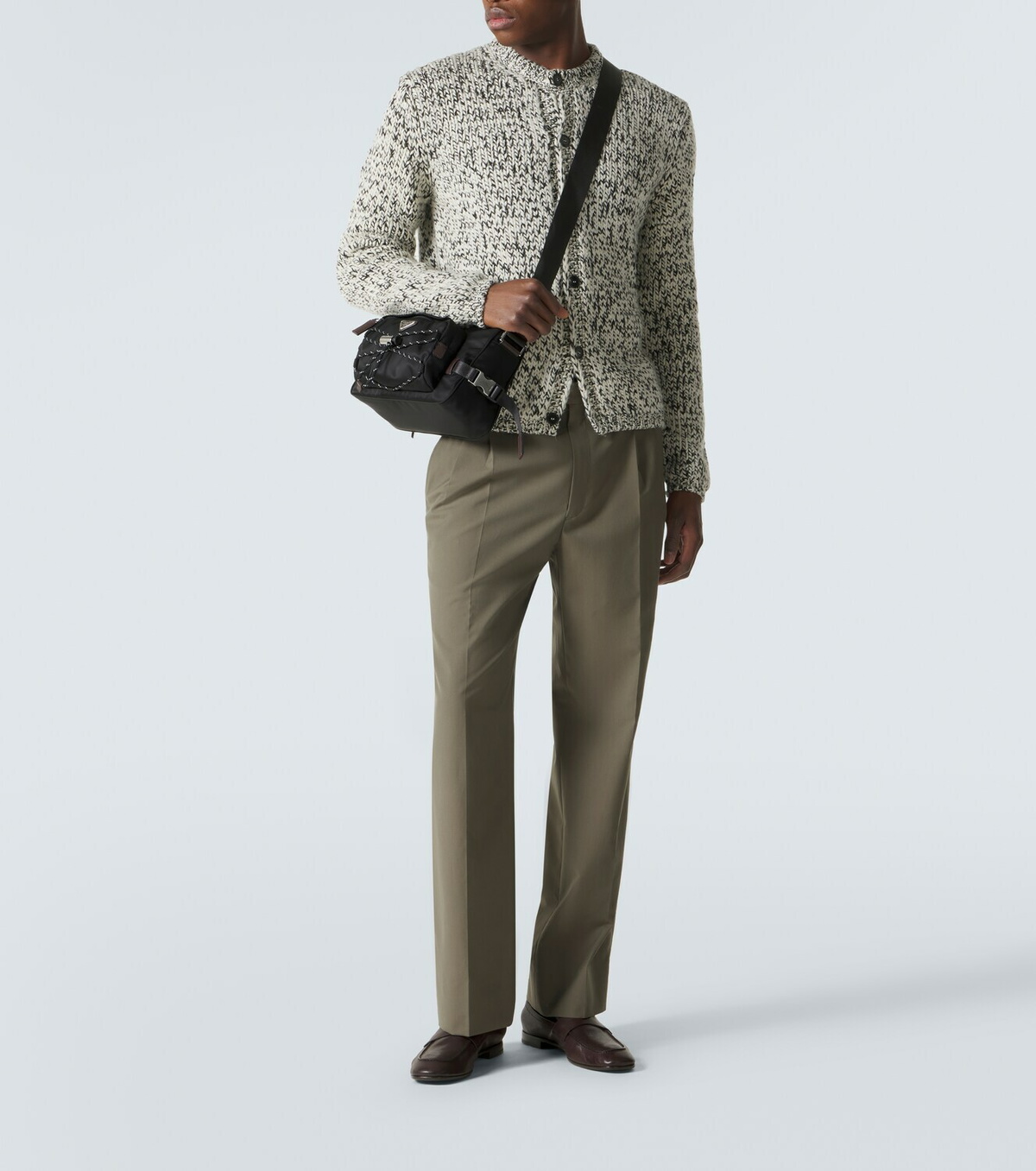 Prada Logo leather penny loafers