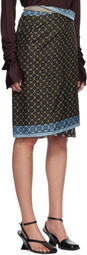 Dries Van Noten Multicolor Wrap Scarf Midi Skirt