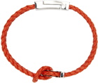 Salvatore Ferragamo Red Braided Gancini Bracelet