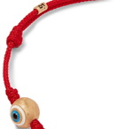 Luis Morais - Cord, Enamel and Gold Bracelet - Red