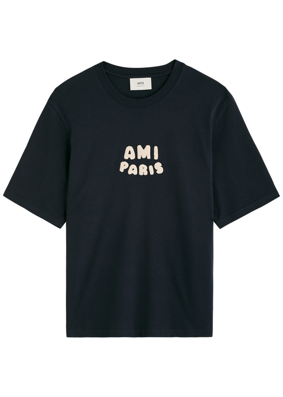 AMI Paris Navy Cotton T-shirt AMI