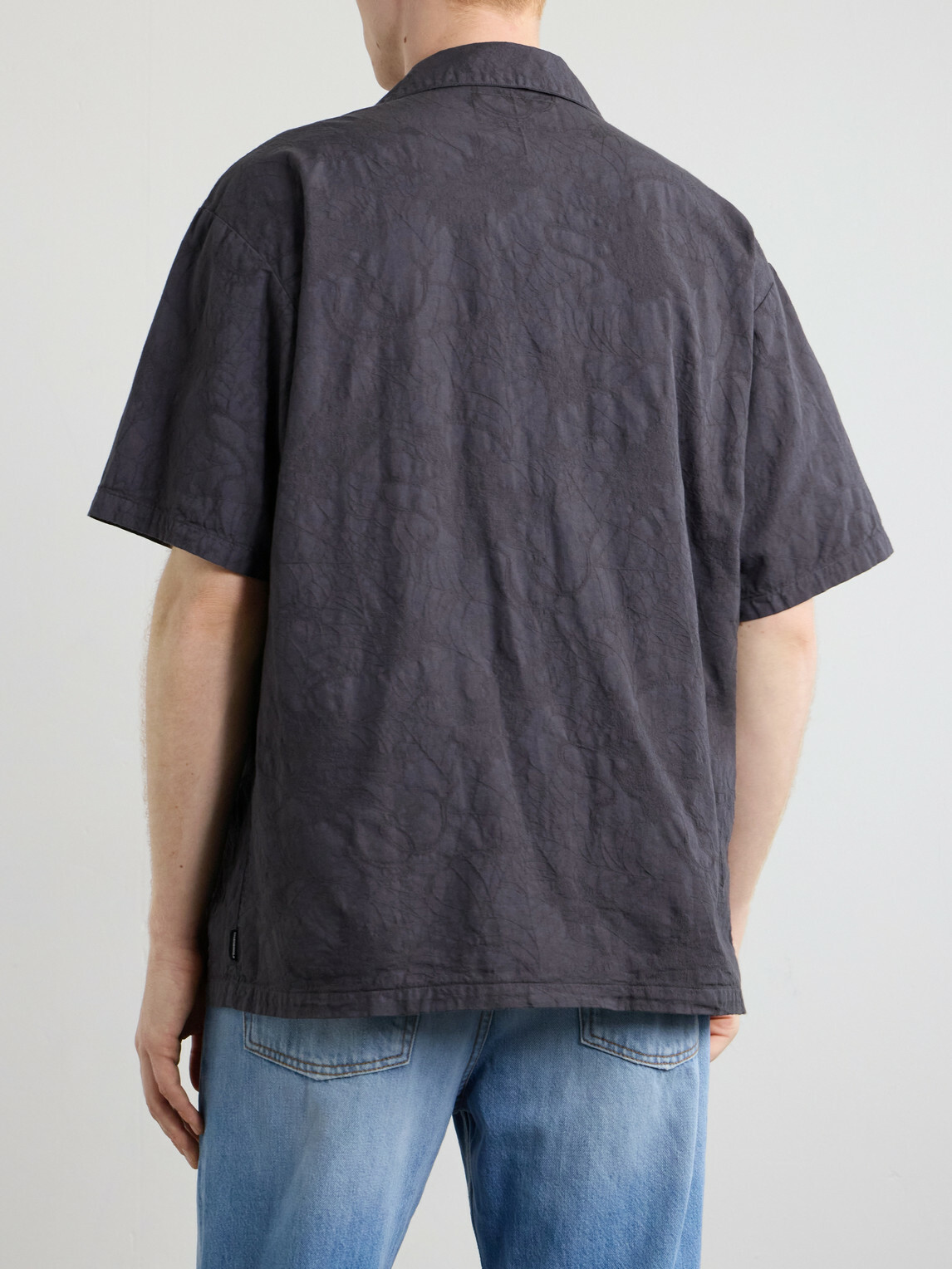 Neighborhood - Camp-Collar Cotton-Jacquard Shirt - Gray