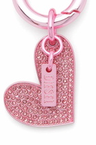 Diesel Metal heart charm with rhinestones - Charms and Keyrings Womens in Pink