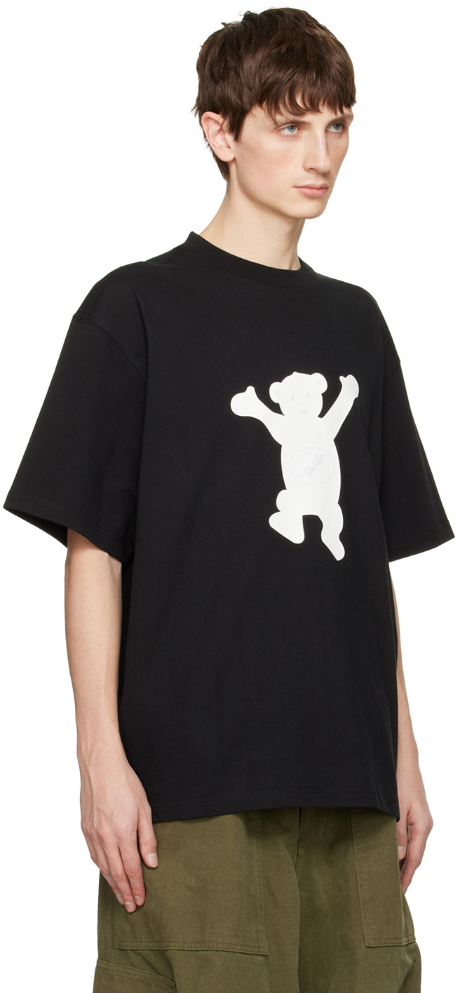 【関税込み】We11done ブラック Teddy Sleeved Tシャツ We11done Black Teddy T-Shirt We11done