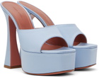 Amina Muaddi Blue Dalida Plateau 140 Heeled Sandals