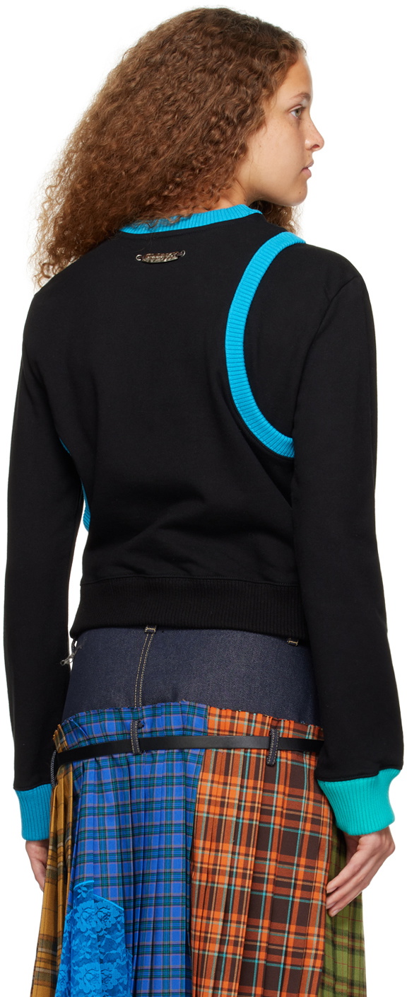 Andersson Bell Black Slit Sweatshirt