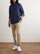 Polo Ralph Lauren - Cable-Knit Cotton, Cashmere and Hemp-Blend Sweater - Blue