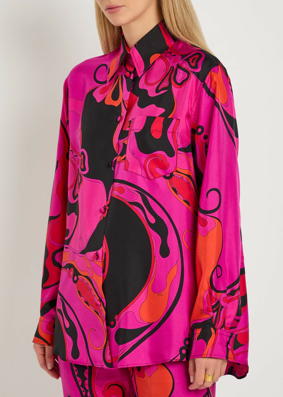 Pucci Printed Silk Shirt Pink