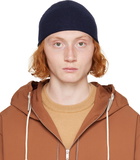 Jil Sander Navy Rolled Edge Beanie