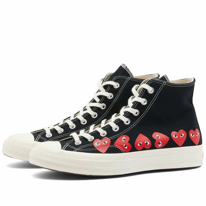 Photo: Comme des Garçons Play Men's x Converse Multi Heart High Top Sneak Sneakers in Black