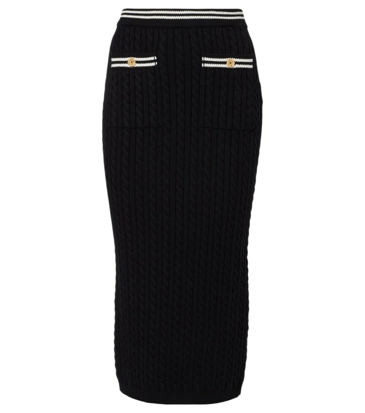 Photo: Alessandra Rich Cable-knit cotton midi skirt