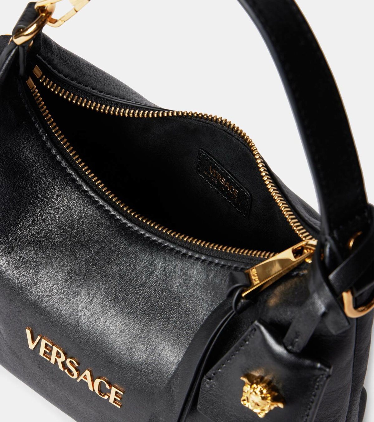 【Versace】Tag スモールレザートートバッグ Versace Tag Tote Bag | VERSACE US