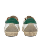 Golden Goose Men's Super-Star Leather Sneakers in White/Ice/Green