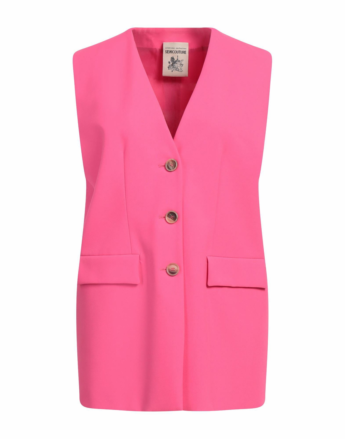 Semicouture Womens Tailored Vest in Fuchsia