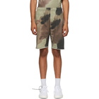 Off-White Green and Brown Camo Arrows Shorts