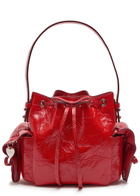 Acne Studios Multipocket Mini Patent Leather Bucket bag - Red - One Size