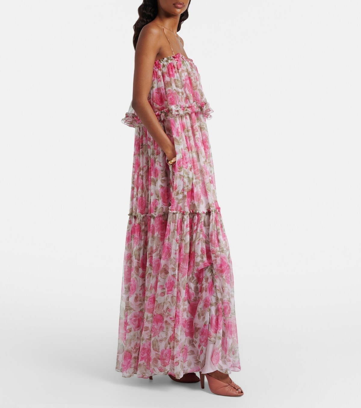 Chloé Floral silk georgette maxi dress