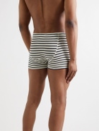 Hemen Biarritz - Albar Striped Ribbed Organic Stretch-Cotton Boxer Briefs - White