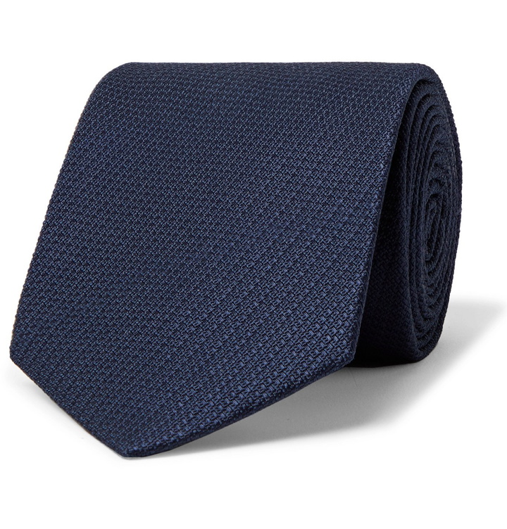 Photo: BRIONI - 8cm Silk-Jacquard Tie - Blue