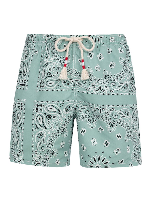 Photo: MC2 Saint Barth Man Mid-length Sage Green Swim-shorts Caprese