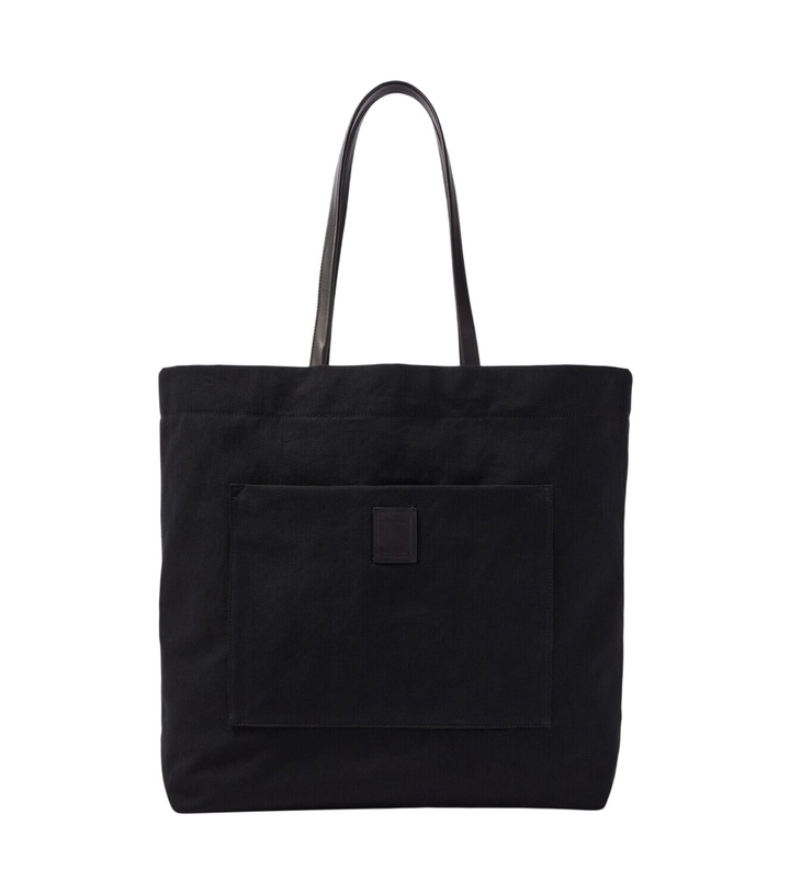 Photo: The Row Tori leather-trimmed canvas tote bag