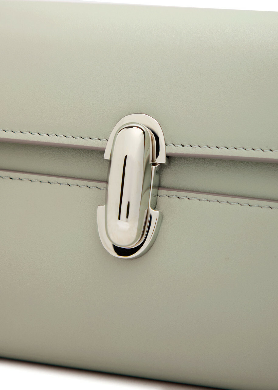 Savette Symmetry Mini Leather Clutch - Light Green - One Size