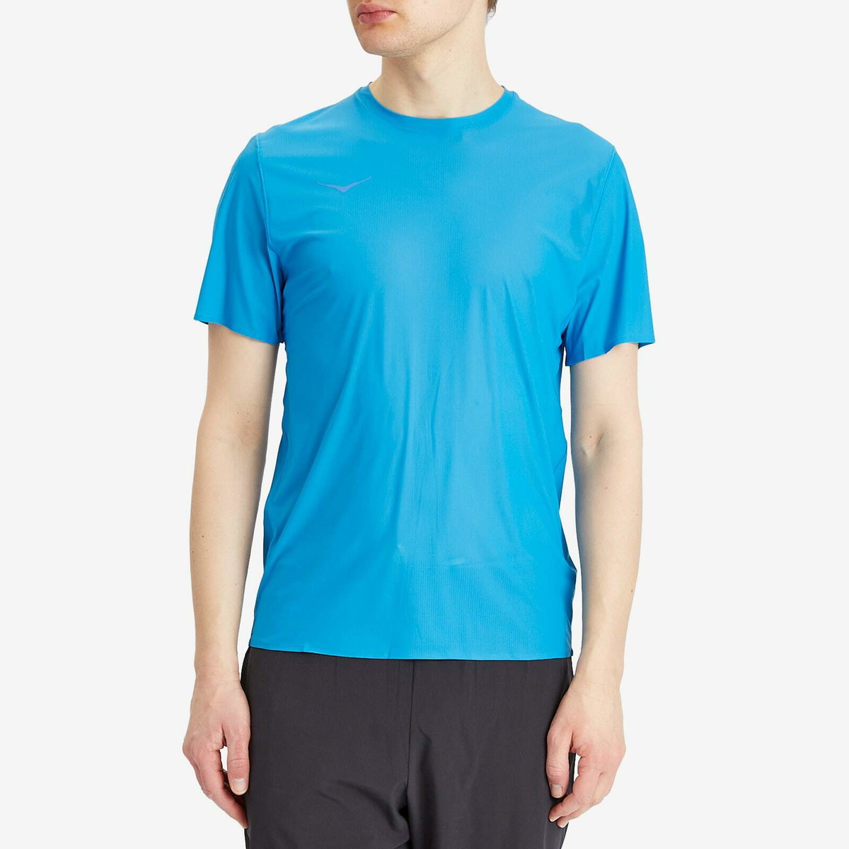 HOKA ONE ONE Men's M Airolite Run Short Sleeve in Hoka Blue