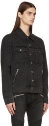 Balmain Black Buttoned Denim Jacket
