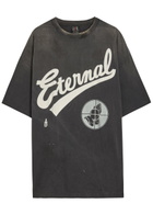 Saint Mxxxxxx Fog Printed Cotton T-shirt - Black - One Size