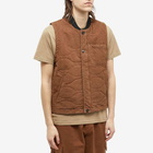 Universal Works Men's Marl Twill Carlton Gilet in Brown