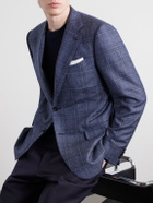 Caruso - Norma Checked Wool Blazer - Blue