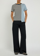 3.1 Phillip Lim Patchwork Striped Cotton T-shirt Stripe