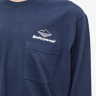 Battenwear Men's Long Sleeve Team Pocket T-Shirt in Navy