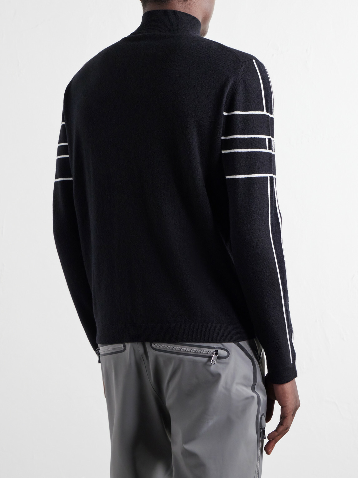 BOGNER - Kuno Striped Jacquard-Knit Wool Half-Zip Ski Midlayer - Black