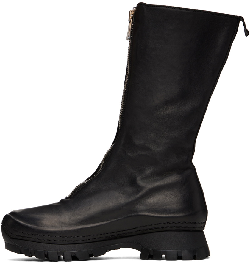 ショートブーツ・ブーティ GUIDI FW21 ANKLE BOOT WITH CUT OUT DETAILS (791_VLSBLKT) Guidi Cutout Lace-Up Zip Boots 791V_LSB