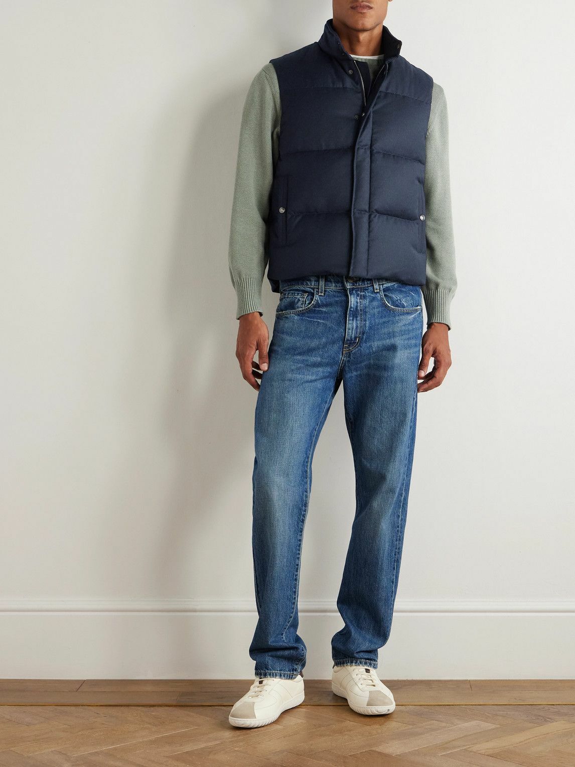 Paul Smith - Quilted Wool and Cashmere-Blend Down Gilet - Blue