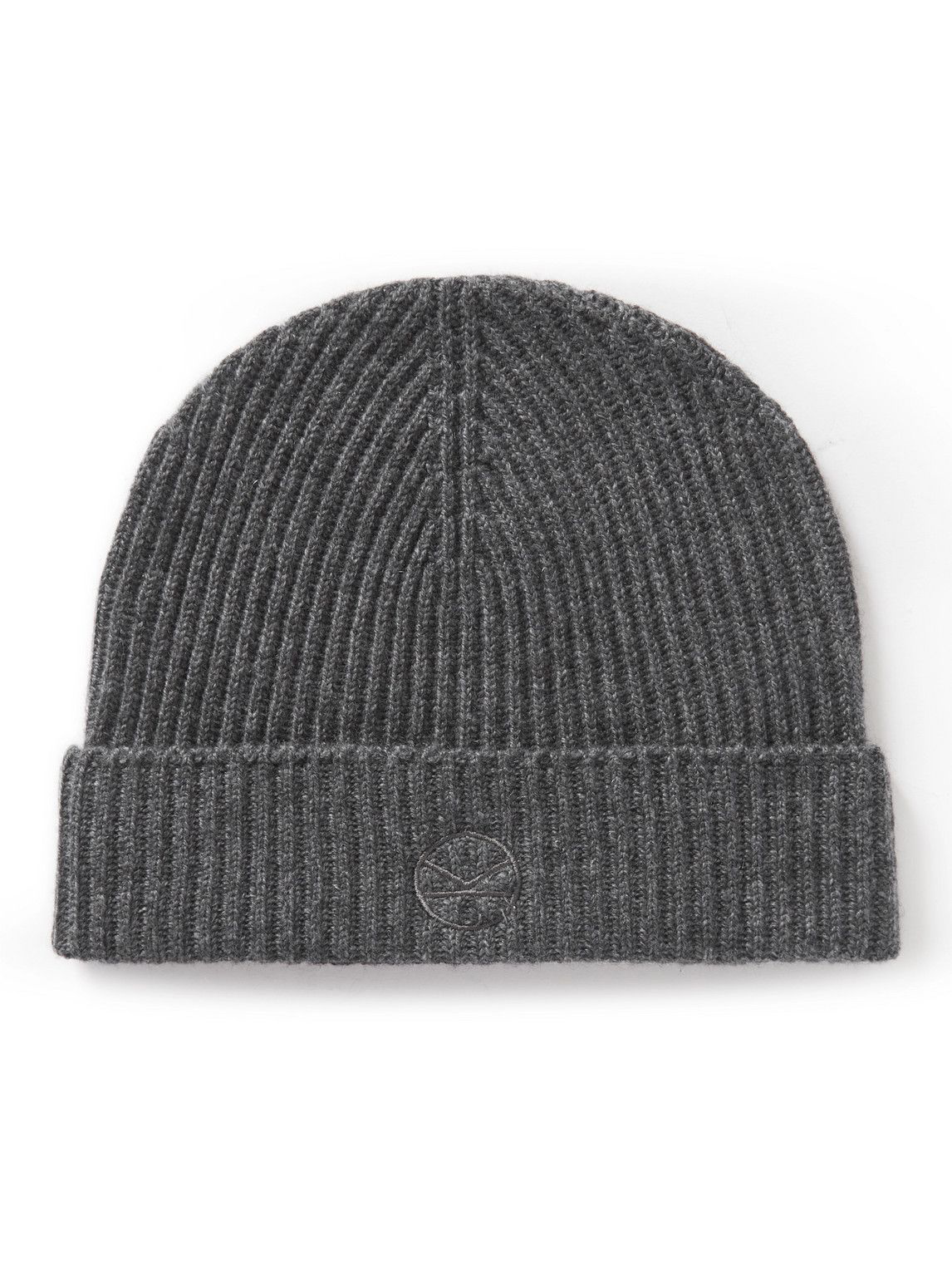 Logo-Embroidered Ribbed Cashmere Beanie