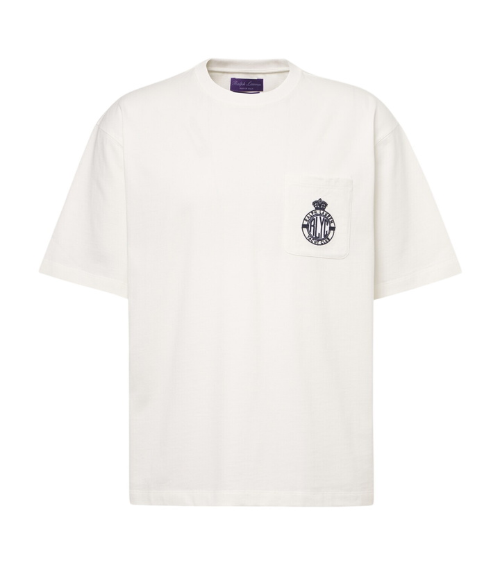 Photo: Ralph Lauren Purple Label Embroidered cotton-blend jersey T-shirt