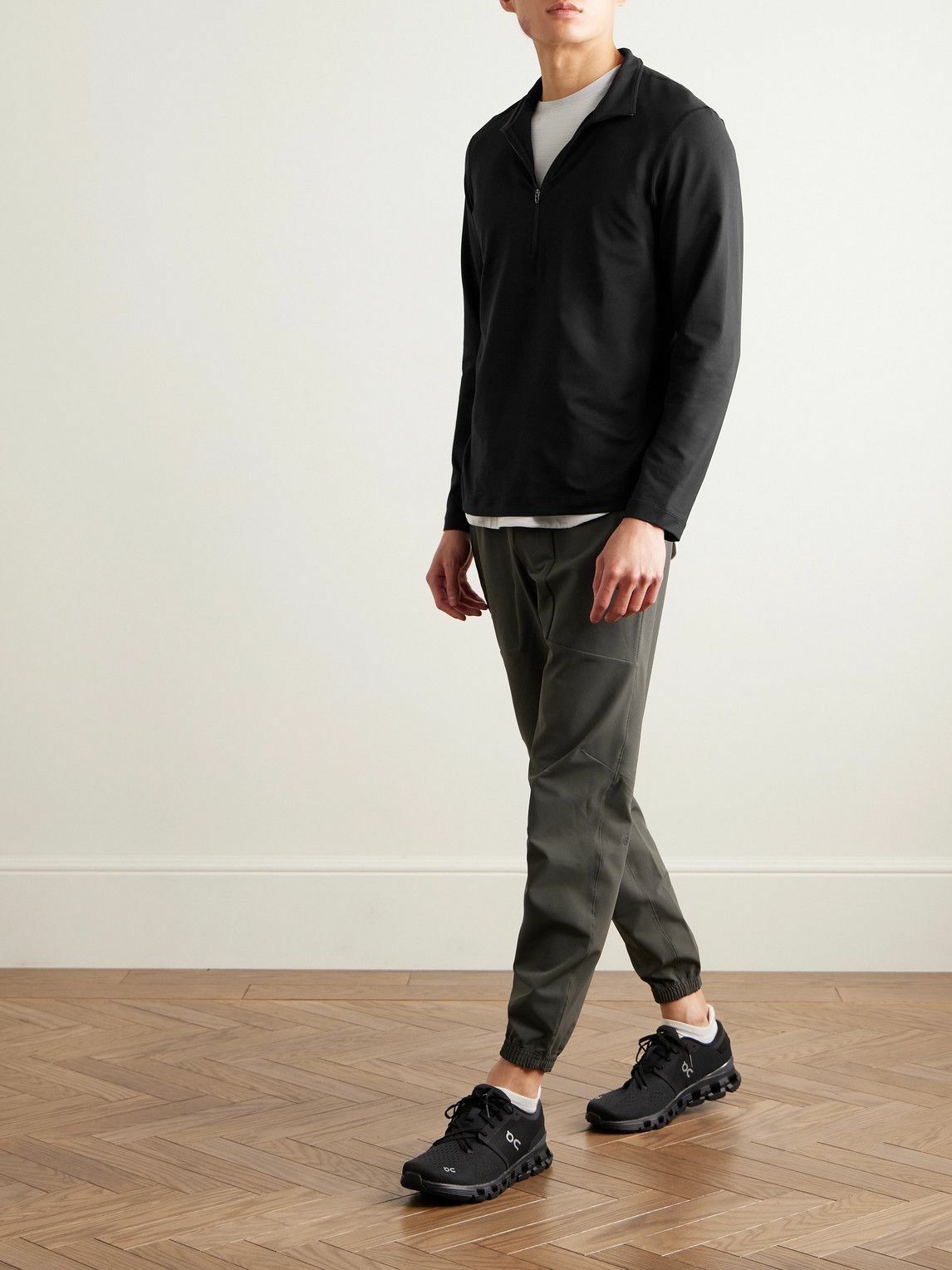 Lululemon - Stretch Recycled-Jersey Half-Zip Sweatshirt - Black