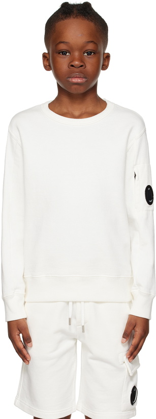 Photo: C.P. Company Kids Kids White Basic Sweatshirt