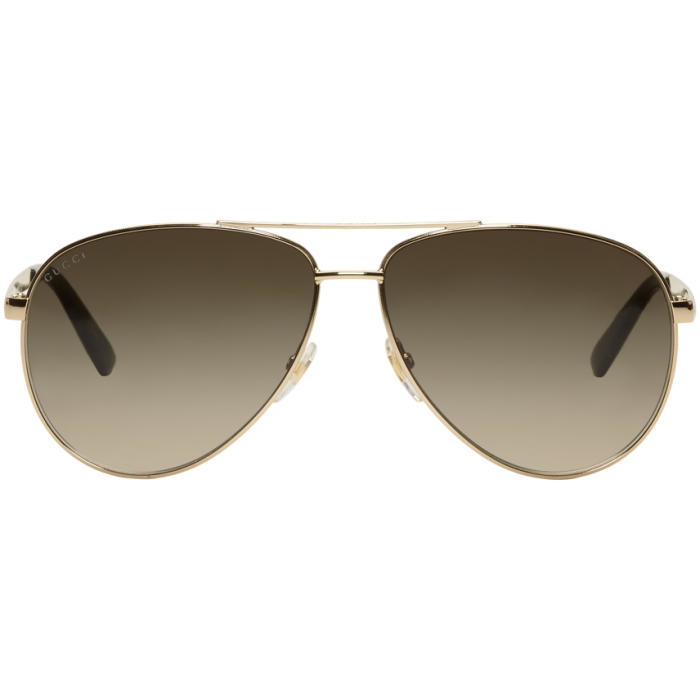 Photo: Gucci Gold Sensual Romanticism Aviator Sunglasses