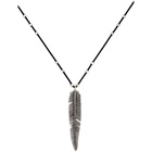 Isabel Marant Black and Silver Feather Necklace