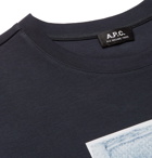 A.P.C. - Logo-Print Cotton-Jersey Sweatshirt - Navy