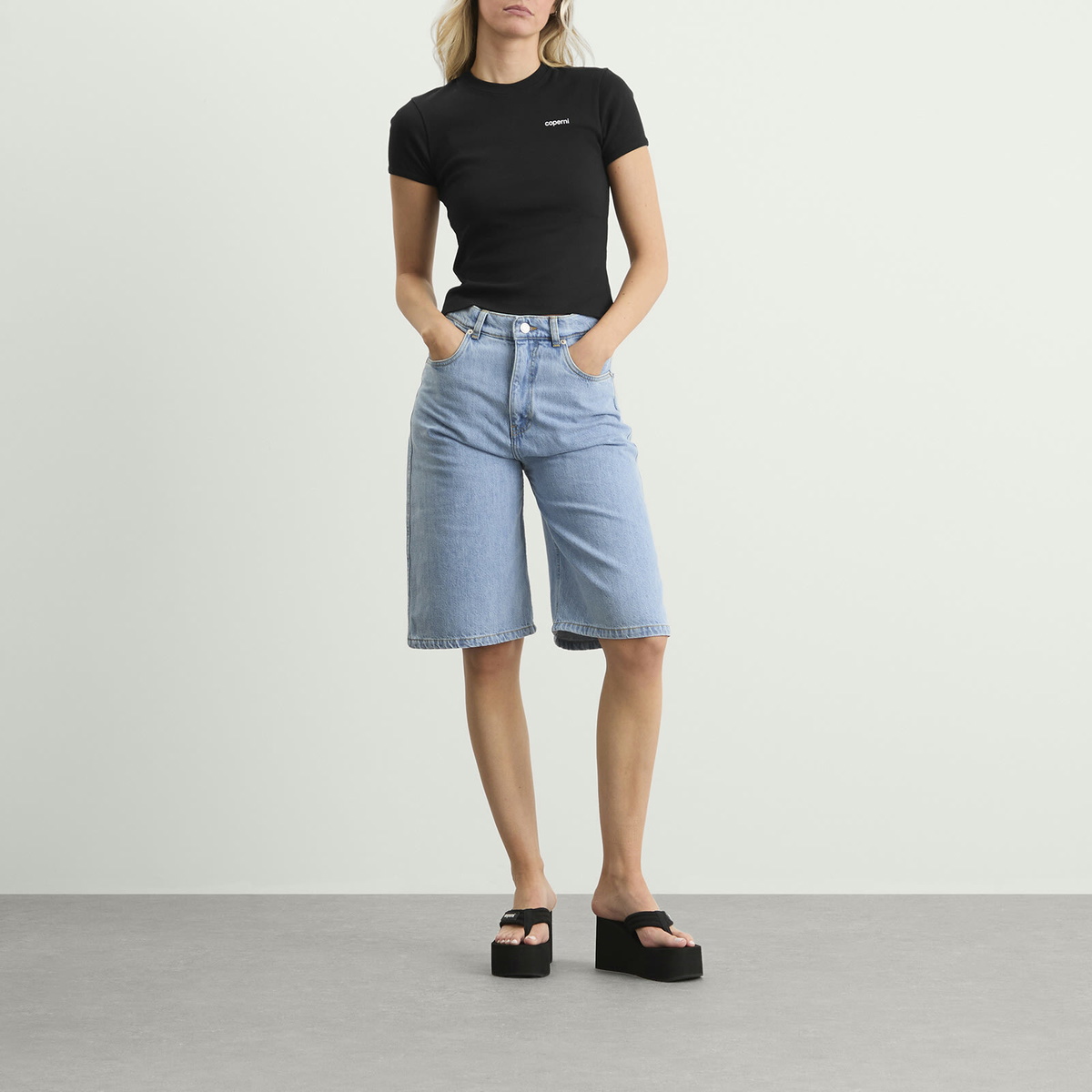 Coperni Women's Baby T-Shirt in Black-White Print