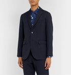 Blue Blue Japan - Navy Slim-Fit Embroidered Wool-Blend Twill Suit Jacket - Blue