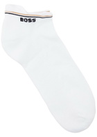 Boss Iconic Cotton-blend Ankle Socks set of Three White
