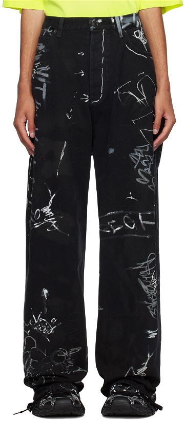 Photo: Balenciaga Black Printed Jeans