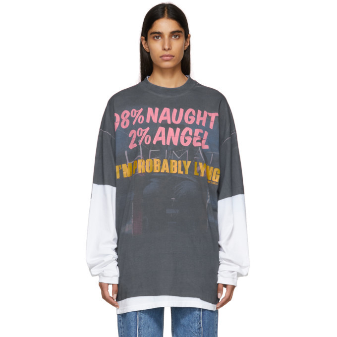 Vetements Blue 98% Naughty 2% Angel Demnas Favorite Long Sleeve T-Shirt