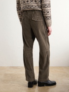 RRL - Straight-Leg Distressed Cotton-Corduroy Double-Knee Trousers - Brown