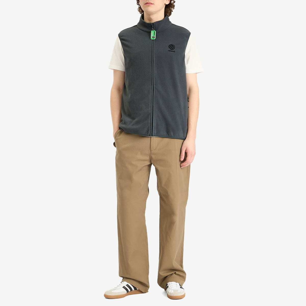 Metalwood Studio Men's Micro Fleece Vest in Steel